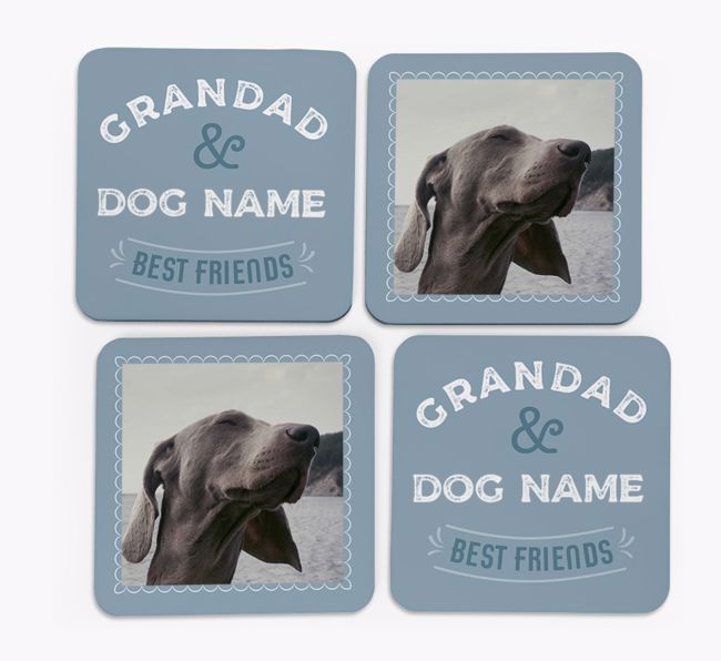 Grandad's Best Friend: {breedFullName} Photo Upload Coasters (Set of 4)